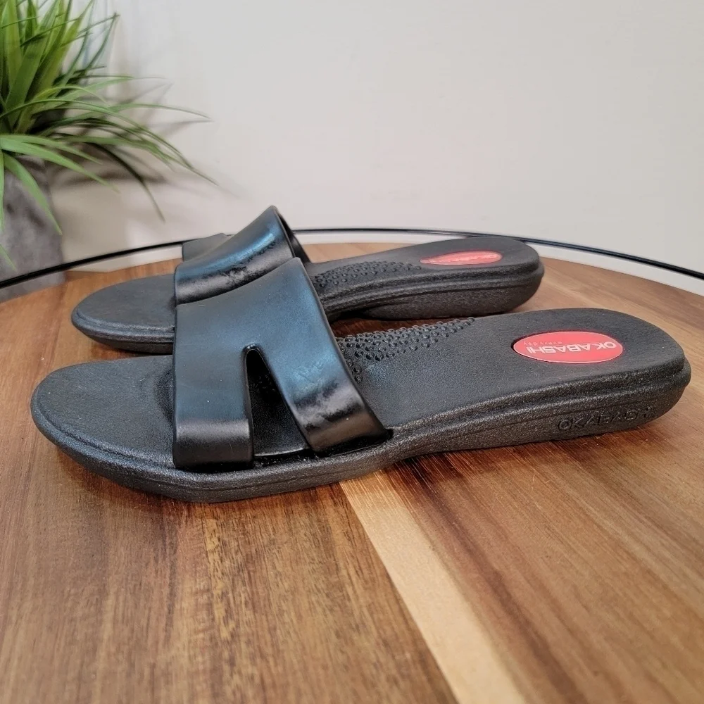 Okabashi Cruise Women's Slide Sandals Made in USA Black Size Small - 5/6